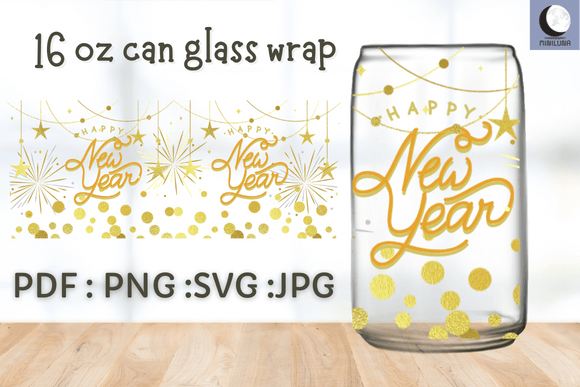 16OZ CAN GLASS WRAP GOLDEN HNY Graphics for Crafts
