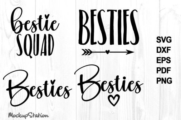 Besties SVG Bundle Bestie Squad for Crafts and Graphics