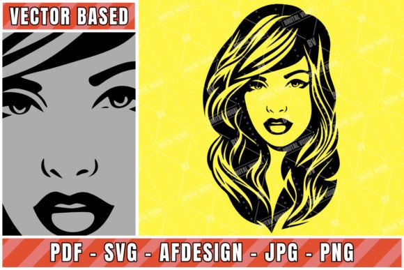 Bust of a Beautiful Woman - V2 - Vector for Crafts and Graphics