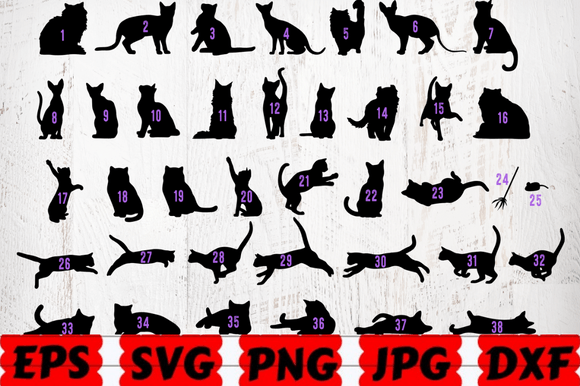 Cat Silhouettes SVG – A Versatile Graphic Design Asset for Crafts