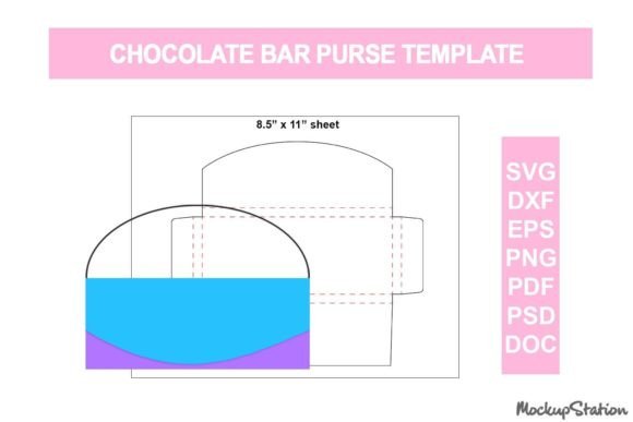 Chocolate Bar Purse Template SVG for Print Templates and Graphics