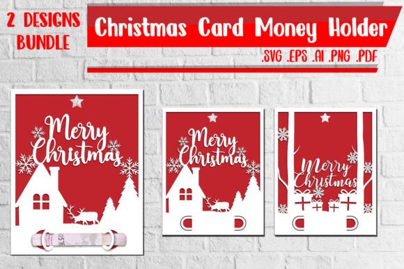 Christmas Card Money Holder 9-10 Svg Eps for Crafts and Graphics