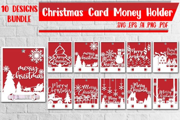 Christmas Card Money Holder Bundle - Svg for Graphics and Crafts