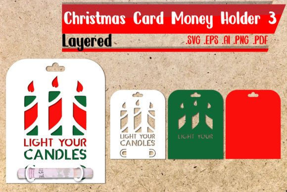 Christmas Card Money Holder Layered 3 - A Versatile Graphics Asset for Crafts