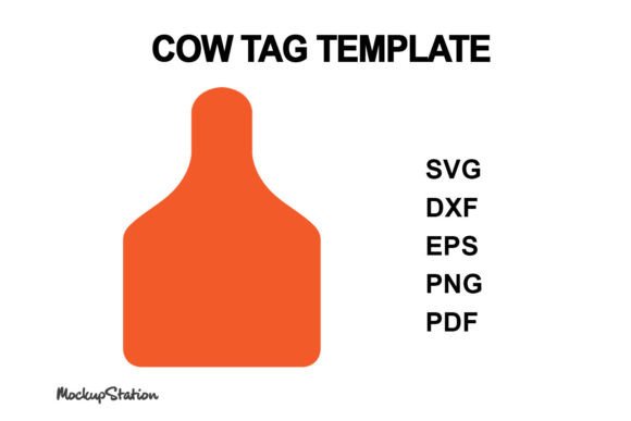 Cow Tag Earring SVG Template for Crafts and Graphics
