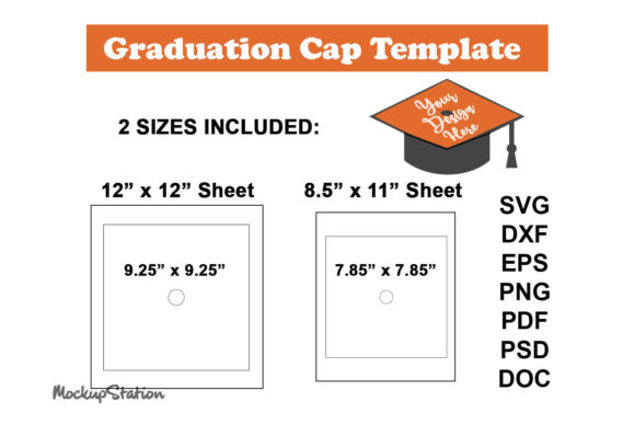Graduation Cap Template SVG Bundle for Graphics and Crafts