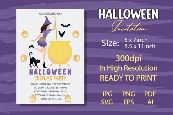 Halloween Costume Party Invitation Graphics