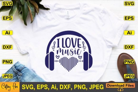 I Love Music SVG Design for Crafts and Graphics