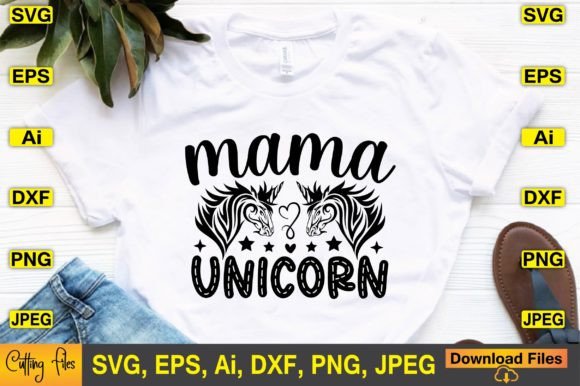 Mama Unicorn SVG Design Cute Files for Crafts and Graphics