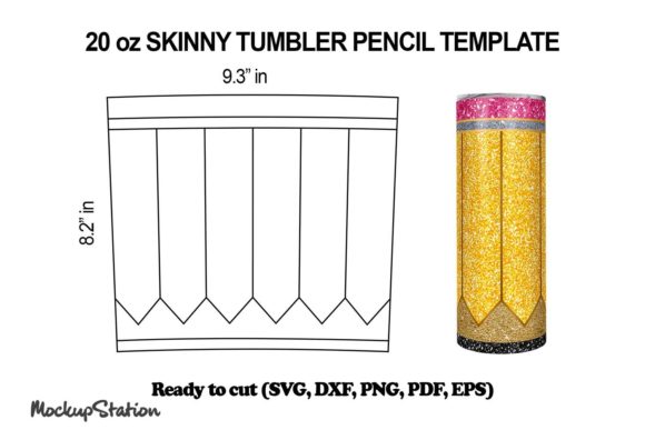 Pencil Tumbler SVG Template for Crafts and Graphics
