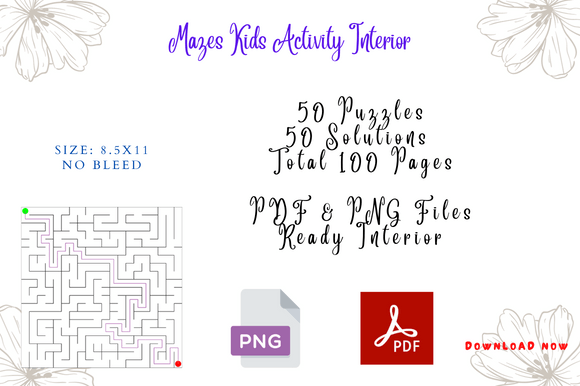 Square Mazes Puzzles Interior Graphics for Kdp Interiors