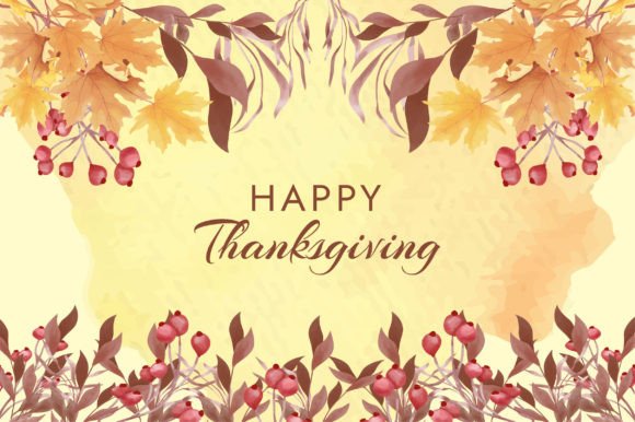 Thanksgiving Floral Watercolor Graphic Templates for Local Branding
