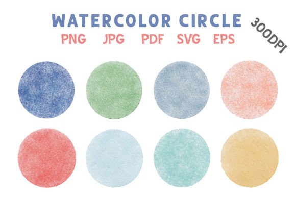 Watercolor Pastel Circles Clipart for Print Templates and Graphics